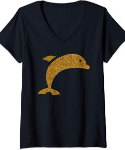 Womens Dolphin Gift For Women Girl Beluga Fish Orca Lover V-Neck T-Shirt