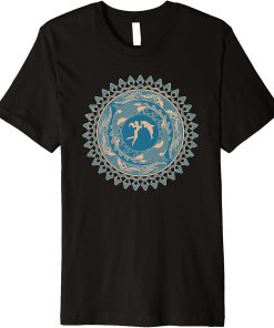 Freediver girl Orcas and Dolphins Premium T-Shirt