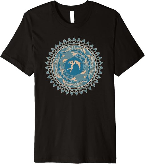 Freediver girl Orcas and Dolphins Premium T-Shirt